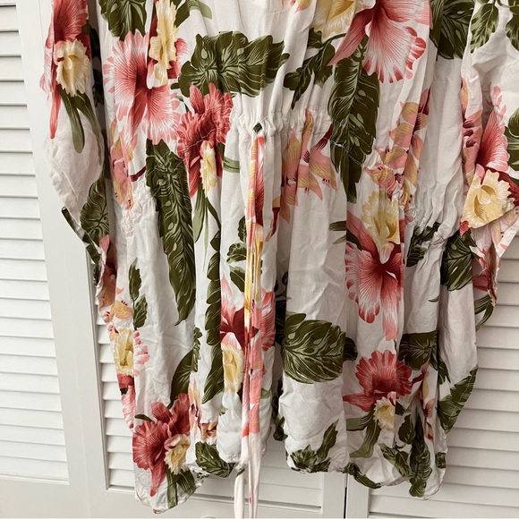 Hawaii Hangover Tropical print one size summer top drawstring waist adjustable - Picture 5 of 9